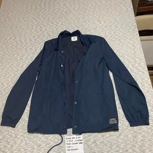Element Eden navy blue windbreaker jacket in size l. Snip closure. SKU-B581